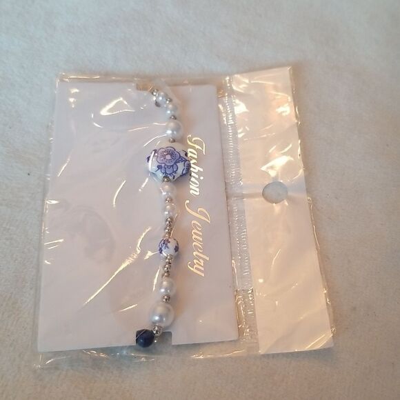 Porcelain flower vintage style bracelet - Picture 8 of 12